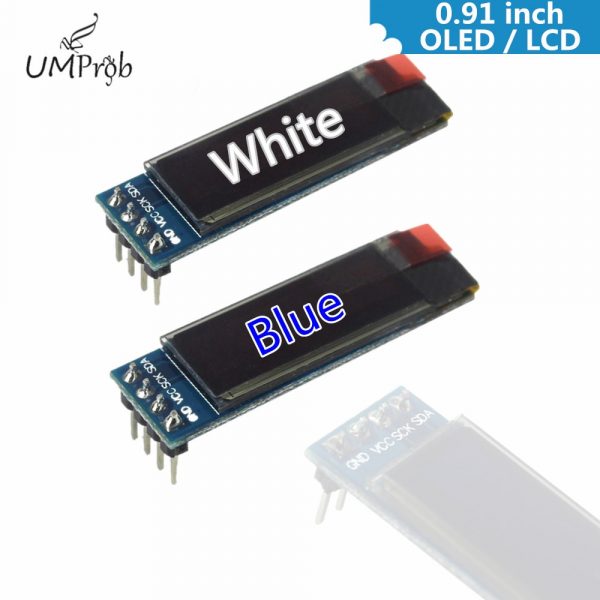 UMProb – Carte d'affichage de 0,91 pouces, 128x 32, blanc, bleu, OLED, LCD, affichage, IIC, I2C, pilote, IC, DC, 3.3 V, 5 V, bricolage,