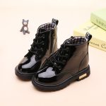 Chaussures de marque imperméables en simili-cuir pour filles et garçons,bottines de neige à la mode pour enfants, style bottes en caoutchouc Martin, nouveauté, hiver 2021,
