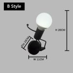 Iron Led Wall Lamp American Creative Wall Lights Metal Cartoon Robot Sconce Wall Light bedroom Children room Luminaire