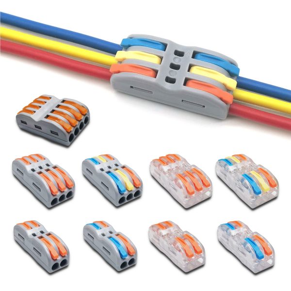 Mini Fast Wire Cable Connectors Universal Compact Conductor Spring Splicing Wiring Connector Push-in Terminal Block 421 422 423
