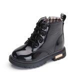 Bottes Martin imperméables en cuir PU pour enfant fille,nouvelle collection de chaussures d'hiver tailles 21 à 37,