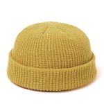 Bonnet tricoté pour hommes et femmes, casquette d'hiver chaude, rétro, Baggy, Melon, manchette noire, Docker, 2020