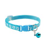 Cat Collar 12 Color Cat Necklace And Cat Paw Print Adjustable Collar Small Dog Collar Bell Positioning Pet Collar Pet Supplies