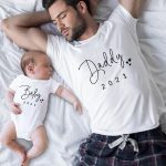 T-shirt amusant pour bébé et papa,vêtements assortis pour annonce de grossesse, look de famille en 2021,