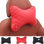 Artificial Leather Car Neck Pillows Support Comfortable Universal Single Headrest Fit For Most Auto Accessories Fills Fiber