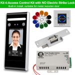 RFID Biometric WiFi Dynamic Facial Time Attendance Access Control System + DC12V NC/NO Door Lock + Infrared Switch with Software