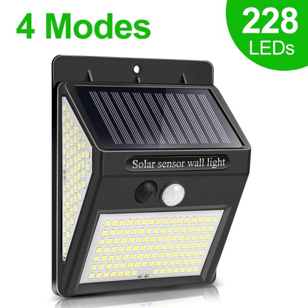 228 144 LED Solar Light Outdoor Solar Lamp PIR Motion Sensor Wall Light Waterproof Solar Powered Sunlight for Garden Decoration