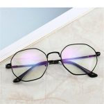 Lunettes Anti-lumière bleue Vintage, monture ronde, miroir optique pour myopie, métal Simple, pour femmes et hommes, verres transparents