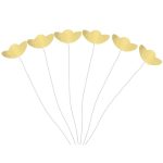 6pcs Decorative Gold Ingot Shape Lovely Toppers Cupcake Decor Cake Decors Cake Toppers for Cake Dessert Bakery