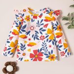 PatPat – joli t-shirt à manches longues pour fille,vêtement pour l'automne et le printemps aux motifs floraux et à pois, collection pour les enfants, par lot de 3, nouvel arrivage 2021,