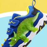 Dinoskulls 3-8 Garçons Chaussures Dinosaure LED Espadrilles Rougeoyantes Printemps Automne Enfants Sport 3D T-rex Mode Enfants Chaussures En Cuir Véritable