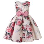 Robe princesse à fleurs pour filles, tenue élégante à paillettes, pour fête de mariage, 2021