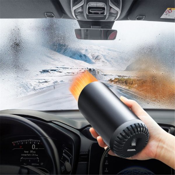 12V Car Heater Vehicle Heating Cooling Fan Portable Defrosting and Defogging Small Electrical Appliance Fun with Suction Holder