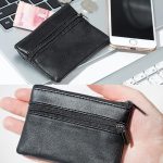 Homme Porte-Monnaie En Cuir Noir Simple Zipper Multi-fonction Téléphone Portable Porte-Monnaie De Mode homme Mini Portefeuille
