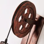 Retro Vintage Wall Light Shade Ceiling Lifting Pulley Industrial Wall Lamp Fixture Iron Loft Cafe Bar Adjustable Sconce Light