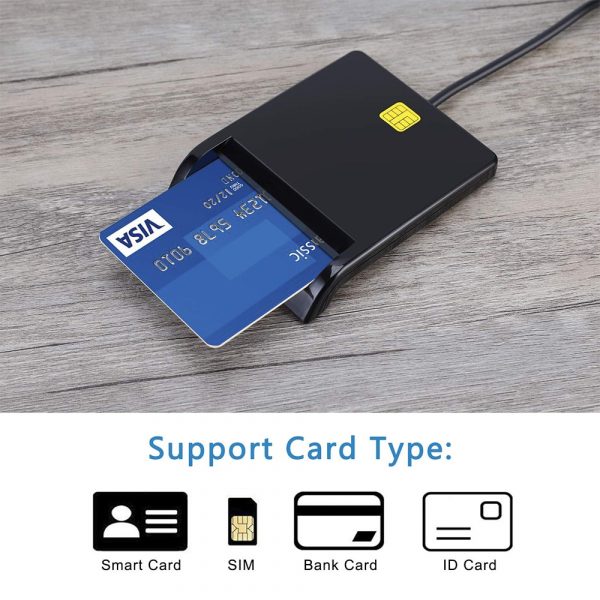 Lecteur de carte Portable USB 2.0 lecteur de carte à puce DNIE ATM CAC IC carte bancaire carte SIM Cloner connecteur pour Windows Linux