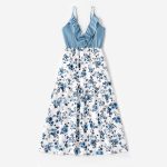 PatPat – ensemble Floral assorti en coton mosaïque, tenue de famille, débardeur à volants et hauts en Denim, été et printemps, 2021