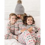 Pyjama de noël pour toute la famille, ensemble de nuit décontracté, avec imprimé élans, manches longues, pantalon Long, vêtements de nuit d'automne