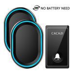 CACAZI New No Battery Need Wireless Doorbell 58 Chimes EU/US/UK Plug Self-Powered Waterproof Door bell Intelligent LED Ring Bell