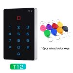 Waterproof WiFi Bluetooth TuyaApp Backlight Touch 125khz RFID Card Access Control keypad WG 26 output Anti-disassembly Alarm