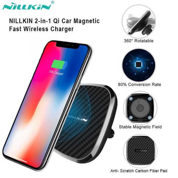 Nillkin 10W Qi Wireless Car Charger for iphone 12 11 Pro max Holder Air Vent Mount for Samsung Note 20 S20 for iphone 12 pro max