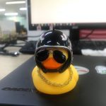 Society Lovely Duck in the Car Ornament Car Accessories Interior Decoration Car Dashboard Toys With Helmet And Chain