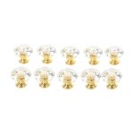 10Pcs Acrylic Crystal Knobs Cupboard Drawer Pull Handle Door Knob Diamond Shape Cabinet Knob Home Furniture Accessory No Screws