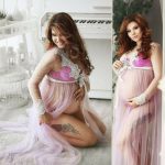 Goocheer — Robes de maternité en dentelle, col en v ajouré, vêtements pour femmes enceintes, accessoires de photographie, longue, longueur