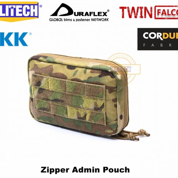MILITECH Delustering Molle Zipper Admin Pouch Organizer Pouch Tactical Phone Bag Milsim Marsoc Military Commando Operation Bag