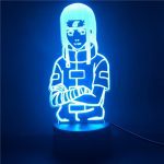 Naruto Anime LED Veilleuse pour Chambre D'enfants Hyuga Neji Figure 3D Lampe Veilleuse pour Enfants Lampe de Bureau Colorée Cadeaux De Noël