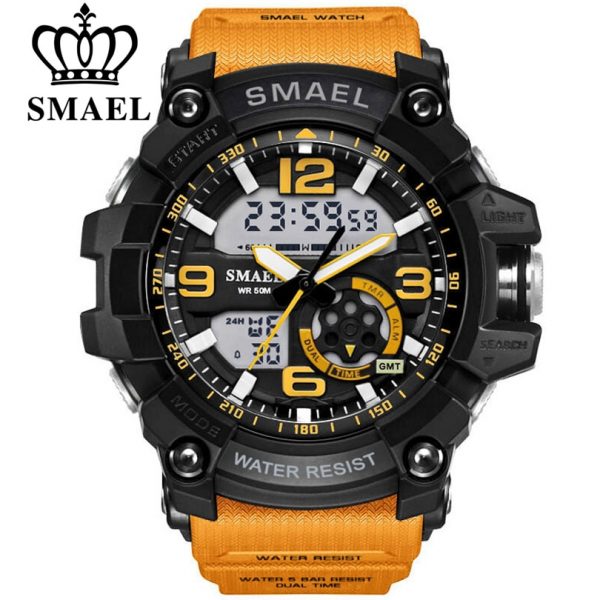 SMAEL Men Military Watch 50m Waterproof Wristwatch LED Quartz Clock Male relogios masculino 1617 Digital Sports Watches Men's