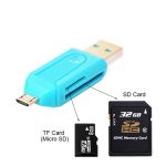 Lecteur de carte mémoire USB 2.0 OTG, adaptateur universel, 1 pièce, 2 en 1, Micro USB TF SD, pour téléphone, ordinateur portable