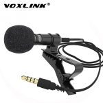 VOXLINK 3.5mm micro pince collier cravate pour téléphone portable parlant en Lecture 1.5m support pince Vocal Audio revers Microphones