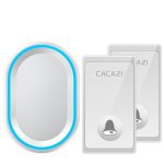 CACAZI New No Battery Need Wireless Doorbell 58 Chimes EU/US/UK Plug Self-Powered Waterproof Door bell Intelligent LED Ring Bell