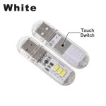 DC5V Touch Switch USB Mini LED Book Lamp 3LEDs 1.5W Portable LED Reading Light USB LED Night Light Camping Bulb For Power Bank