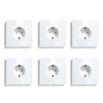 BSEED Mvava EU Standard 16A Wall Socket White Black Single Mirror Crystal Glass Panel Plug Electrical Outlet For Home Improvemet
