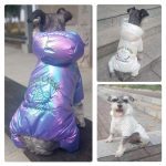 Silver Jumpsuit For Dogs Thick Pet Hoodie Parka Winter Dog Clothes Warm Four Legs Overalls For Small Dogs Puppy Schnauzer 10A