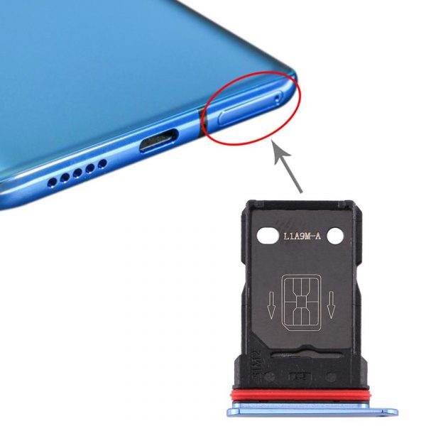 Plateau pour carte SIM + plateau pour carte SIM OnePlus 7T (les deux sont des emplacements pour cartes nano-sim)