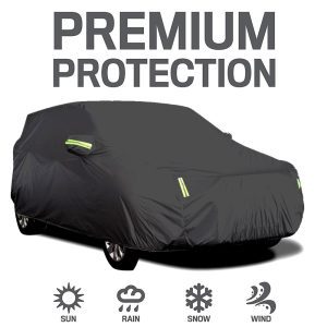 Car Cover Full Sedan Covers with Reflective Strip Sunscreen Protection Dustproof&Waterproof UV Scratch-Resistant Universal