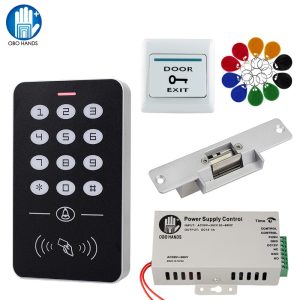 Door Access Control System Kit RFID Access Control Keypad + Power Supply + Electric Magnetic Lock Bolt Strike Locks + 10pcs Keys