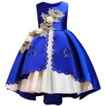 Robe de princesse en soie brodée pour petites filles, vêtements d'hiver élégants à fleurs pour fête de noël Halloween pour enfants