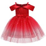 Robe de princesse en soie brodée pour petites filles, vêtements d'hiver élégants à fleurs pour fête de noël Halloween pour enfants