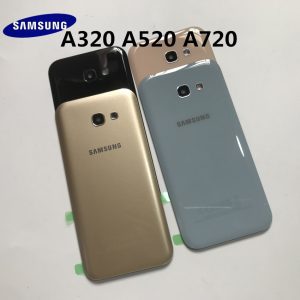 Verre arrière pour SAMSUNG Galaxy, a3, A5, A7, A320, A520, A720, couvercle de batterie, remplacement du boîtier, porte arrière, d'origine, année 2017,