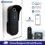 Serrure de porte électronique pour maison, application de verrouillage par empreinte digitale, bluetooth, carte intelligente, Code sans clé, batterie