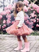 Jupe tutu à peluche pour petites filles, mini jupe princesse en tulle, pour fête, danse, pour enfants