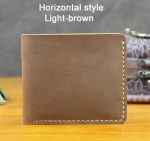 Portefeuille Vintage Crazy horse en cuir véritable pour hommes, fait à la main, court, porte-monnaie avec pince à billets