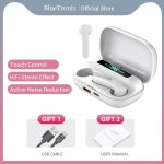 BlueTronix – écouteurs sans fil Bluetooth K12 TWS, étanches, à commande tactile, avec alimentation Portable