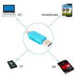 Lecteur de carte mémoire USB 2.0 OTG, adaptateur universel, 1 pièce, 2 en 1, Micro USB TF SD, pour téléphone, ordinateur portable