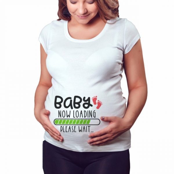 T-shirt maternité humoristique pour femme enceinte, Haut à col rond, avec des lettres et mots, transparent 2020