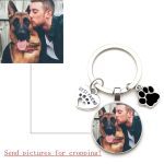 Porte-clés personnalisé avec Photo de chien, pendentif en verre cristal, Mini cœur, pour voiture, pour homme et fille, cadeau Souvenir préféré, DIY